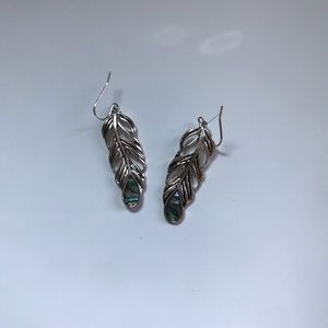 **LAST CHANCE** Silver Peacock Feather Earrings